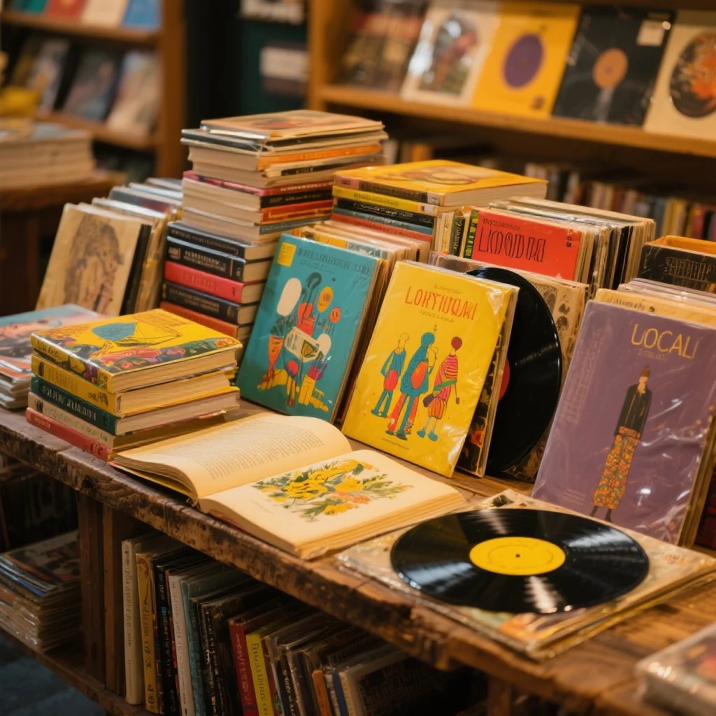 Books and vinyl records